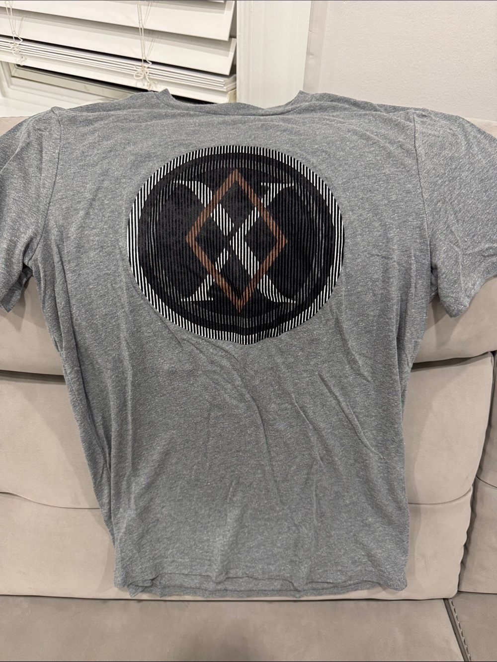 Express Gray Short-Sleeve Tee with Circular Graphic